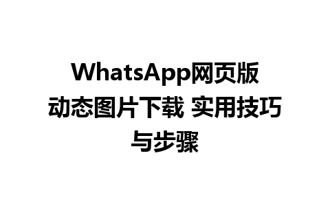 WhatsApp网页版动态图片下载 实用技巧与步骤