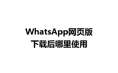 WhatsApp网页版下载后哪里使用